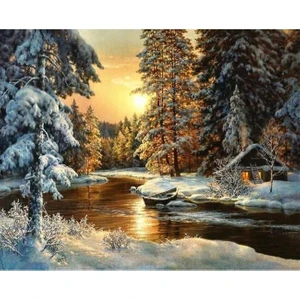 Kış Evi Sayılarla Boyama Seti Rulo 40 x 50 cm