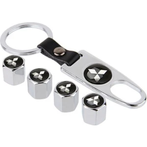 Mitsubishi Paslanmaz Çelik Sibop Kapağı ve Anahtarlık Seti Krom Renk