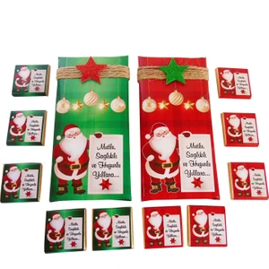 Kırmızı Asetatlı Kutuda, Yıldızlı Noel Baba Yılbaşı Çikolatası