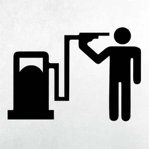 Zobar Markt Benzin Istasyon Temalı Araç Motor Sticker, 10 cm