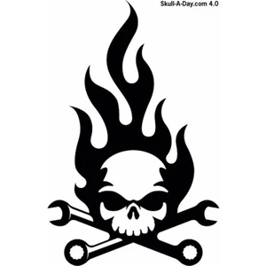 Zobar Markt Skull Araç Motor ve Kask Sticker, 12 cm