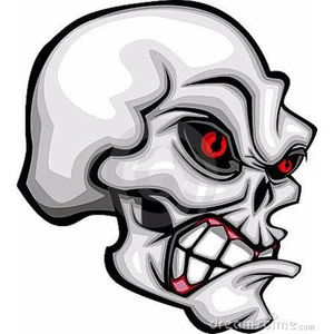 Zobar Markt Skull Araç Motor ve Kask Sticker, 12 cm