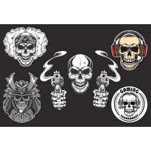 Zobar Markt 5'li Motorsiklet Kask Sticker Set 1 Adet (12X7,5) 4 Adet (6x6)