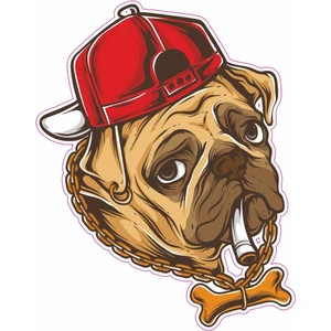 Zobar Markt Motorsiklet Sticker, Folyo, Etiket Pitbull 12,5X16 cm