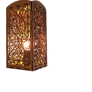 Otantik Desenli Modern Ahşap Mdf Lazer Kesim Rustik Salon Aplik