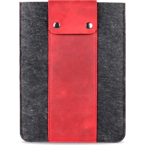 Hakiki Deri ve Keçeli Tablet Kılıfı Ipad Pro 11''  Kırmızı/siyah