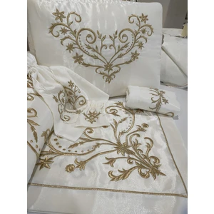 İnci Secret Home Maraş Işi Nakış Gold Işlemeli Nişan Bohça Seti 6  Parça