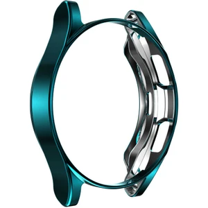 Case 4U Samsung Galaxy Watch 4 Akıllı Saat Cam Ekran Koruyucu Çerçeveli Tam Koruma 46mm Gard 02  Koyu Yeşil