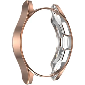 Case 4U Samsung Galaxy Watch 4 Akıllı Saat Cam Ekran Koruyucu Çerçeveli Tam Koruma 46mm Gard 02  Rose Gold