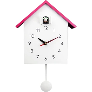 F Fityle Guguklu Duvar Saati Modern Kuş Evi Asılı Izle Ev Okul Ofis Pembe  (Yurt Dışından)
