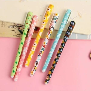 Habu Shop Çiçekli Renkli Kalem Seti 6'lı Jel