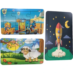 Trendy Toys Ahşap Puzzle Ilk Yapbozum 3 Adet 6 Parçalı 18X11CM