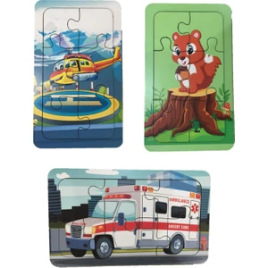 Trendy Toys Ahşap Puzzle Ilk Yapbozum 3 Adet 6 Parçalı 18X11CM