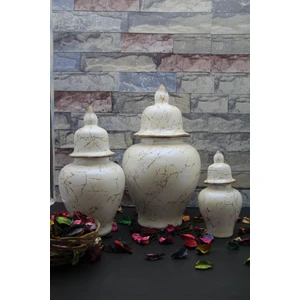 By Damla Collection Seramik Şah Küp Vazo Set