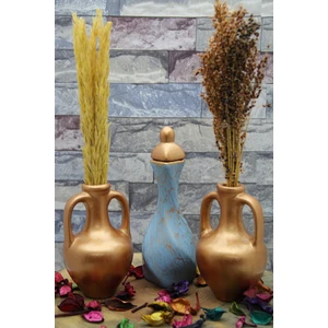 By Damla Collection Seramik Vazo Üçlü Minimal Set