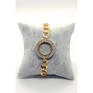 X-lady Accessories Zirkon Taşlı Çeyrek Altın Koyulan Bayan Bileklik Çerçeve