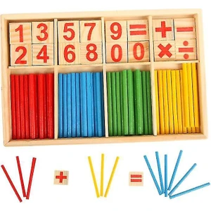 Ahşap Çocuk Sayma Çubukları Anaokulu Montessori Matematik Öğretim Araçları Bebek Erken