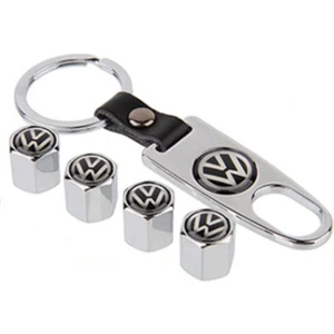 Volkswagen Çelik Sibop Kapağı ve Anahtarlık Seti Krom Renk