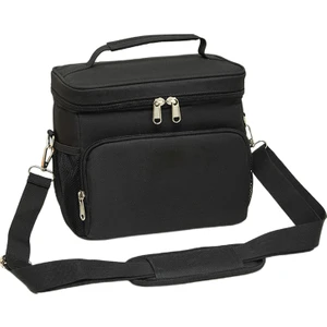 Yalıtımlı Soğutucu Çanta Termal Öğle Yemeği Kutusu Barbekü Sıcak ve Soğuk Gıda Depolama El Çantası Siyah (Yurt Dışından)