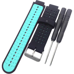 Silikon Bant Askı ve Krom Toka Garmin Forerunner 220 230 235 620 630 735 Siyah ve Nane Yeşil (Yurt Dışından)