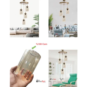 Avize Yedek Parçası ( Bal Köpüğü Renk Silindir Cam )