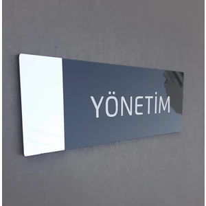 Aynalı Klasik Seri Yönetim Kapı Isimliği 24 x 9 cm