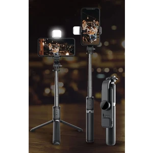 Işıklı Youtuber, Tiktok Bluetooth Kumandalı Selfie Çubuğu - Tripod