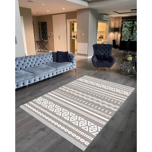 Nar Store Home Decoser 2037 Bej Iskandinav Desen Pamuk Tabanlı Kaymaz Yıkanabilir Halı Kilim