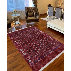 NarStore Home Decoser 4036 Bordo Otantik Kaymaz Yıkanabilir Kilim