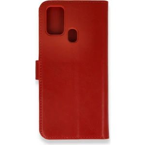 Samsung Galaxy M30S Kılıf Cüzdanlı Kapaklı Kılıf - Kırmızı