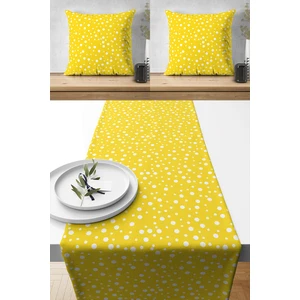 Lux Vie Runner Özel Tasarım Premium Kumaş, 2 Adet  Kırlent Kılıfı ve 1 Adet  Runner Set