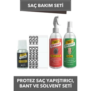 Performance Hold Ultra Bond Yapıştırıcı & Beyaz Düz Saç Bandı 36 Adet & Cilt ve Protez Saç Solvent Seti