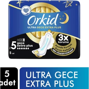  Orkid Ultra Gece Ekstra Plus Hijyenik Ped 5'li Paket 8006540130186  Hijyenik Ped