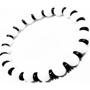 Beyaz Oniks - Hematit Doğal Taş Erkek Bileklik