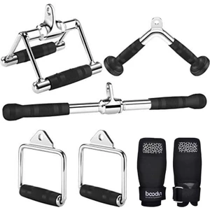 Xtreme Fitness V Bar+Triceps Bar+Rowing Çekiş+Lifting Strap Eldiveni+D Handle Çalışma Seti