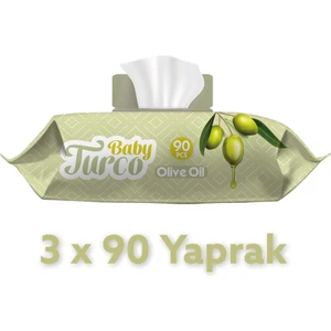 Baby Turco Zeytinyağlı Islak Bebek Havlusu 3'lü