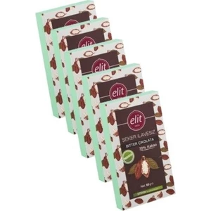 60 Gr. Şekersiz Prebiyotik Bitter Çikolata 5'li Set