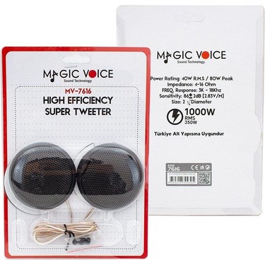 Magicvoice MV-7616 Slim Oto Tweeter 1000W 27 cm Güçlü Ses Fiyatı