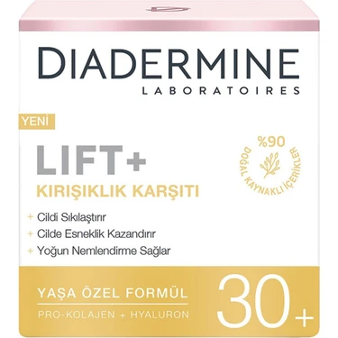 Diadermine Lift+ 30+ Gündüz Kremi 50 ml Kırışıklık Karşıtı %90 Doğal İçerikli Normal Karma