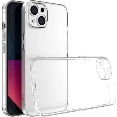 Case 4U Apple iPhone 13 Kılıf Kamera Korumalı Yumuşak Şeffaf Ince Süper