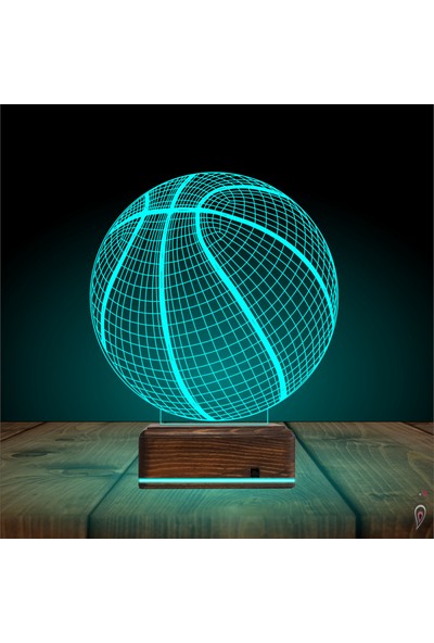Tahta Moda 3D Lamba 16 Renk Kumandalı Spor Basketbol Topu Tasarım