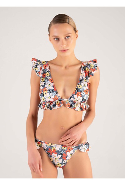 Shikoo Swimwear Omuzdan Askılı Fırfırlı Bikini