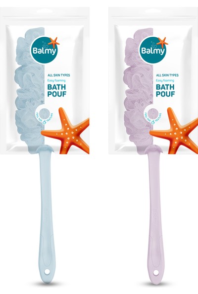 Balmy Saplı Banyo Lifi Pembe ve Mavi 2 Adet