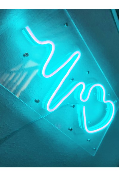 Dekoraven Kalp Ritim Neon Şekiller Işaret Neon LED Dekoratif Duvar Aydınlatması Neon Duvar Yazısı