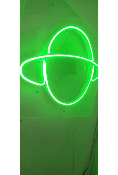 Dekoraven Satürn Neon Şekiller Işaret Neon LED Dekoratif Duvar Aydınlatması Neon Duvar Yazısı