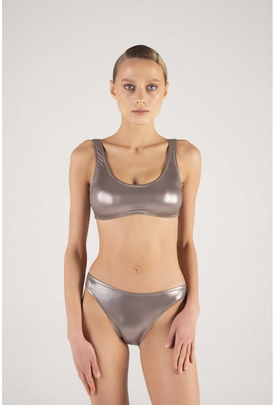Shikoo Swimwear Atlet Parlak Haki Bikini