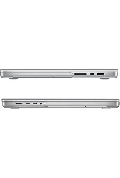 Kızılkaya Apple Macbook Pro 2021 A2442 14 Inç M1 Pro / M1 Max Işlemci Sert Kapak Koruma Kılıf Hardcase Parlak - Parlak Şeffaf
