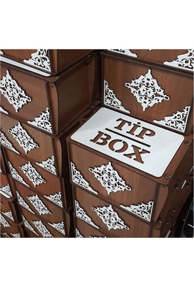 Bibizde Tip Box Ahşap Kumbara Tipbox Kilitli Bahşiş Kutusu