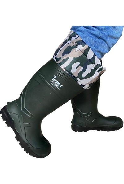 Techno Boots Poliüretan Uzun Konçlu Büzmeli Çizme