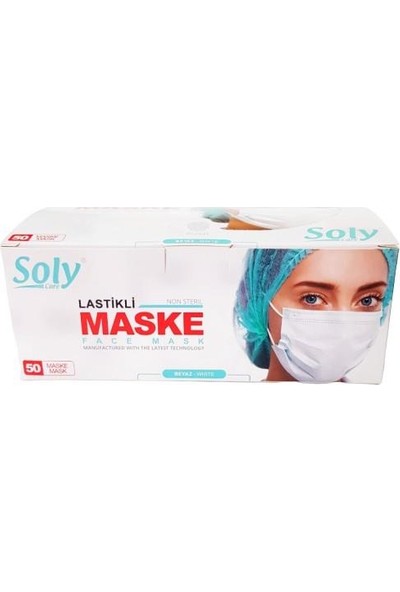 Soly Care Burun Telli 3 Katlı Cerrahi Maske